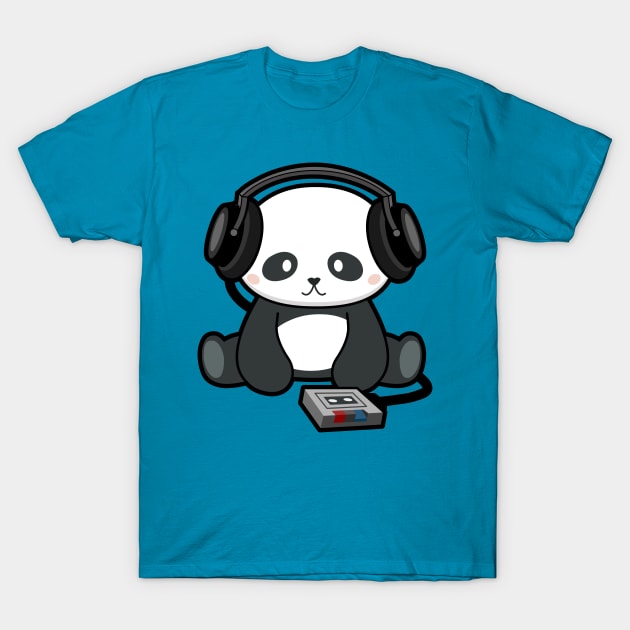 Panda Music Beats T-Shirt by CartoonCapo